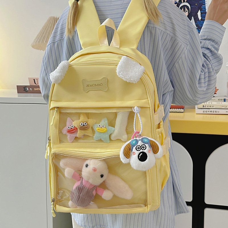 2026년 신상 귀여운 이트백 대용량 인형 초중고학생 여행 가방 투명 여름 나들이/개학 가방