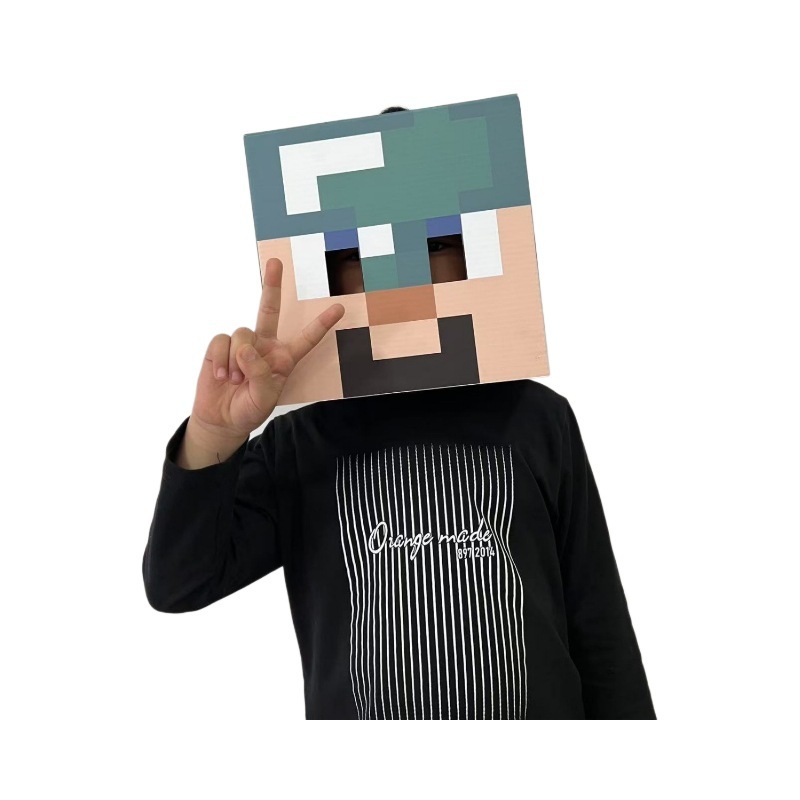 Minecraft 周辺ペーパーモデル ヘッドギアマスク エンダーマン JJ 怪物 スティーブ イグルー ピクセルペーパーモデル 手作り|undefined