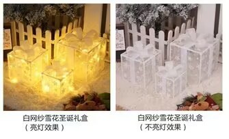 新しいクリスマスギフトボックス3点セット クリスマスギフトボックス 誕生日パーティー ライトデコレーション小道具 クリスマスライト ギフトオーナメント|undefined