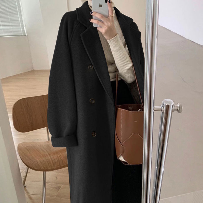 Women's Casual Vintage Style Solid Color Button Double Breasted Coat Woolen Coat display picture 4