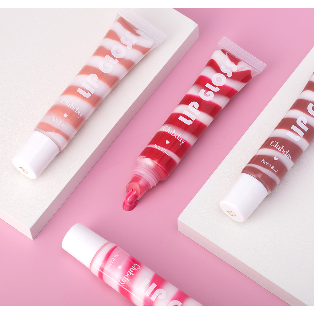 Clubday's new spiral Fine Sparkling Moisturizing Lip Gloss, an export tube nude moisturizing colored lip oil undefined