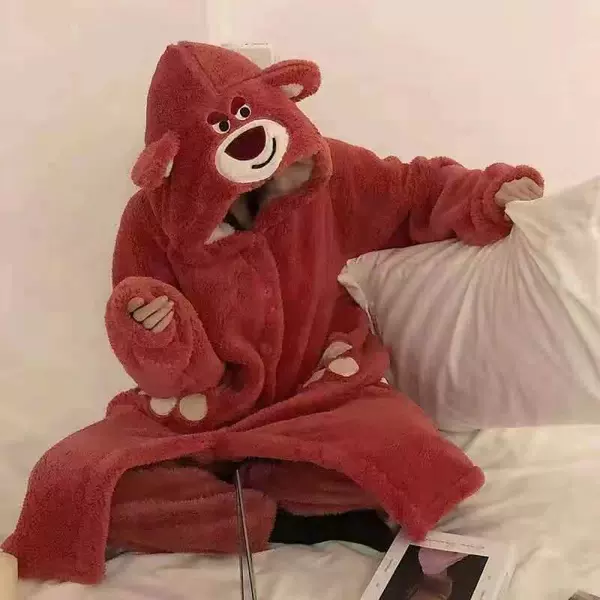 Strawberry, bathrobe, trousers