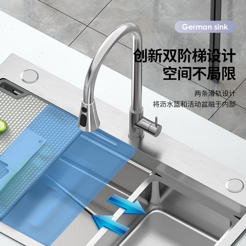 Gewei espesado panal sus304 acero inoxidable gran fregadero de un solo tanque doméstico estampado cocina lavabo de platos lavabo