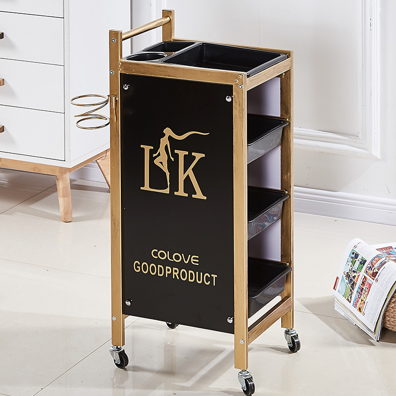 レトロ理髪カートヘアサロントロリーバーバー理髪店パーマ染料ツールカート美容トロリー