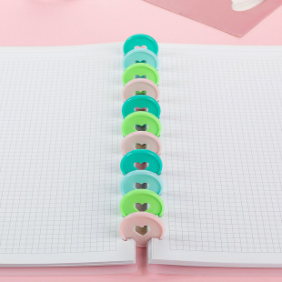 Keku New Macaron Color Plastic Love Mushroom Hole Binding Button Notepad Handbook Loose-leaf Button