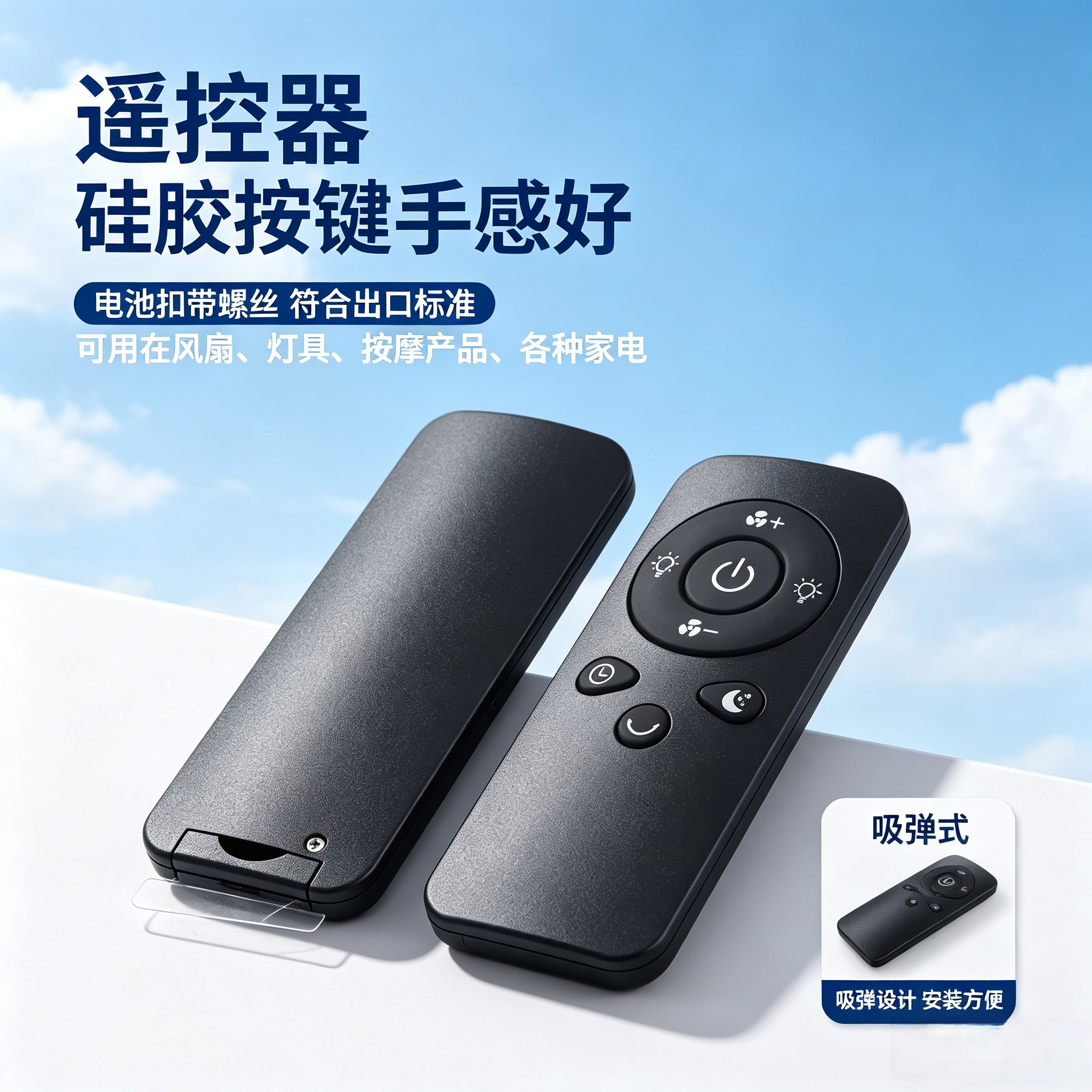 Silicone button remote control, infrared remote control, suitable for fans, lamps, massagers, and various small household appliances