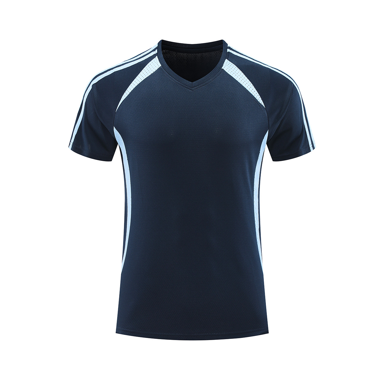 Hombre deportivo ocio mangas cortas T gran agujero de ventilación color combinado ropa de trabajo de secado rápido impresión logotipo camiseta ropa deportiva fitness