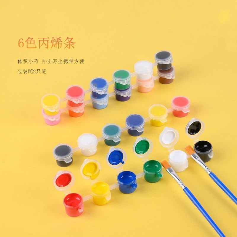 儿童颜料安全环保防水手工diy彩绘颜料条批12色石膏娃娃涂色