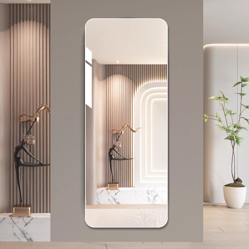 5MM Frameless Full Body Mirror Wall Self-adhesive Household Dressing Mirror Non-deformation Real Glass Fitting Mirror Cosmetic Mirror