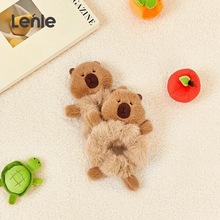 卡皮巴拉发圈水豚头花毛绒大肠发圈发绳皮筋可爱儿童头绳发饰头饰