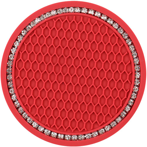 Creative grid honeycomb cross-border Amazon car water coaster multifunctional car storage with rhinestone anti-slip mat