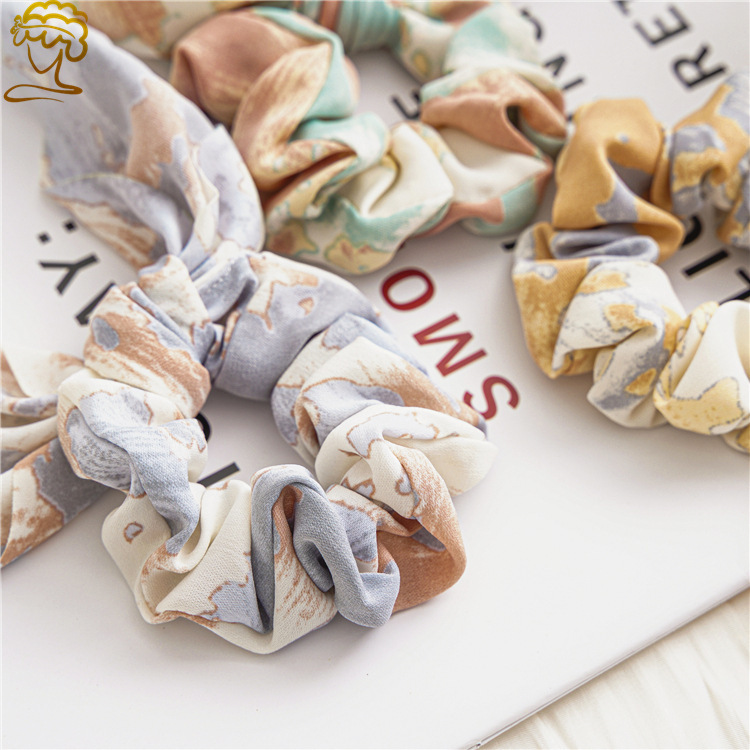 2022 Vintage Tie-dyed Color Rabbit Ears Hair Ring Women's Knotted Fabric Top Cuft Hair Accessories display picture 4