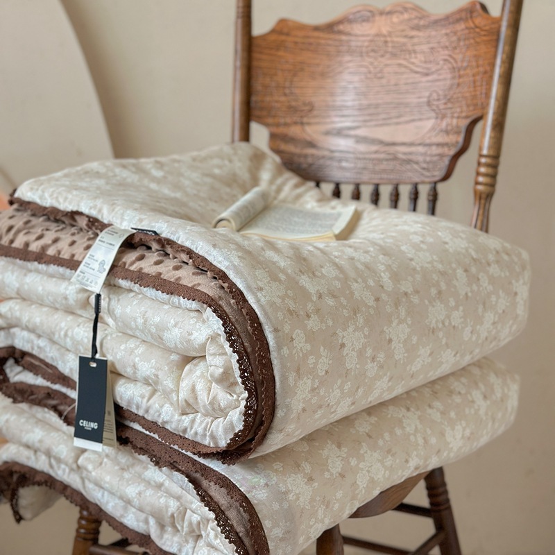 면 거즈 비니 퀼트 - 모란 쌀