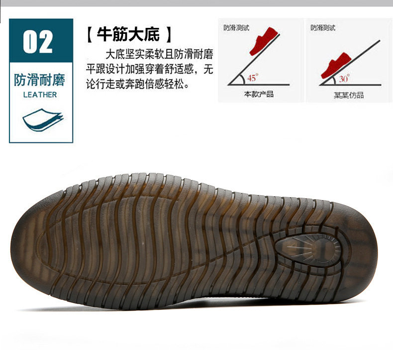 Giày lười nam da bò mềm đế bằng chống trượt, kiểu mũi tròn thoáng khí — Kaki, Màu đen, Xăng đan kaki, Xăng đan màu đen chi tiết 12