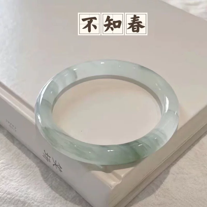 Тяньшань Цуй Rough Bar Glass Bracelet Ice White Moon Moon imitation jade with bracelets Ancient wind and fairy без потери цвета чалмис