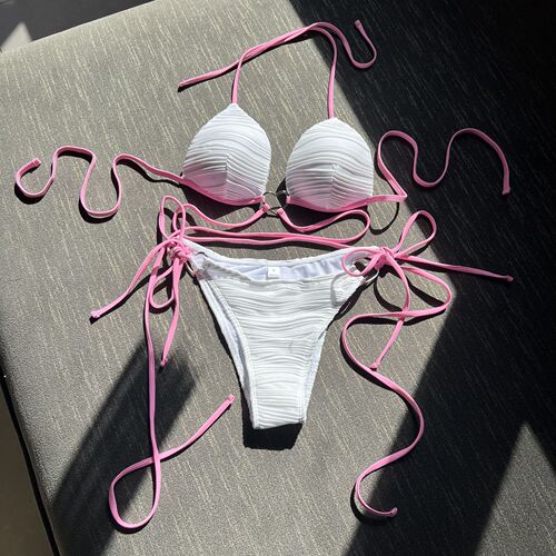  European and American sexy love drawstring hard cup bikini swimsuit cross-border foreign trade AliExpress Amazon