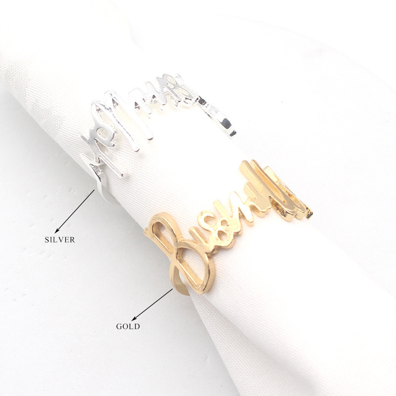 Colgante Chapado en aleación decorativa carta servilleta anillo occidental restaurante servilleta hebilla hotel boda AliExpress Venta caliente