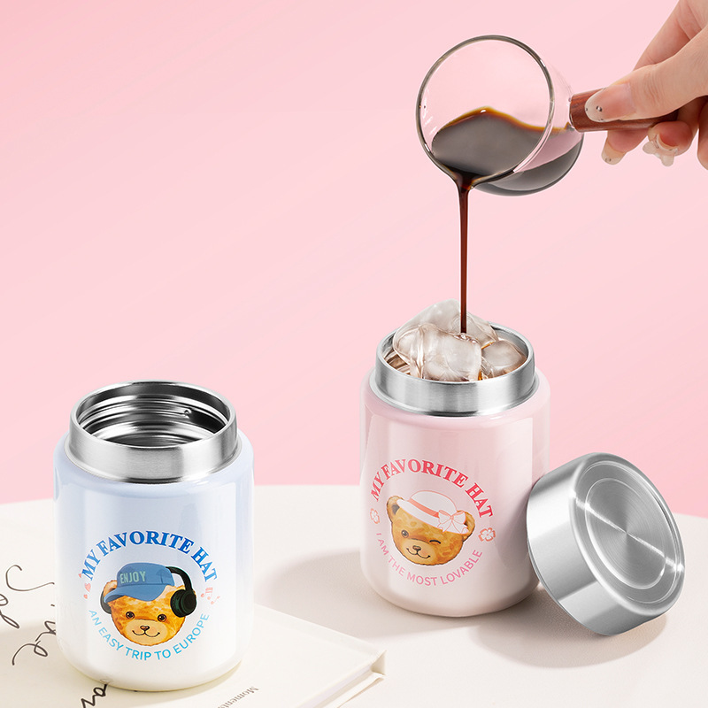 Teddy 316 Stainless Steel Student Beaker Insulated Stew Pot Office Worker Portable Mini Cup Flap Pocket Pants Cup