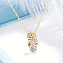 Y 49475 Flip Flop Pendant Necklace ���������ϵ�׹����