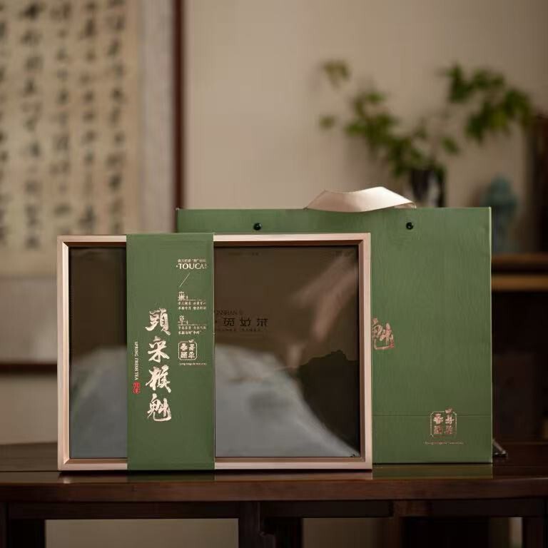 Glass Jar of Delicious Taiping Houkui Handmade Green Tea with Orchid Fragrance, Premium Tea Gift for Clients and Friends