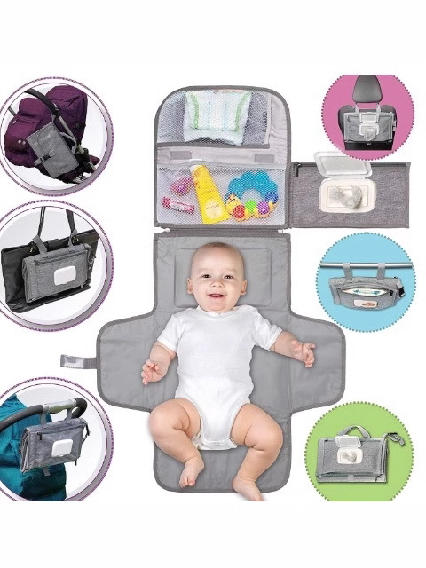 Bebé a prueba de agua a prueba de orina multifuncional con toallas de papel húmedas bebé cambiador de pañales cómodo fuera de la orina