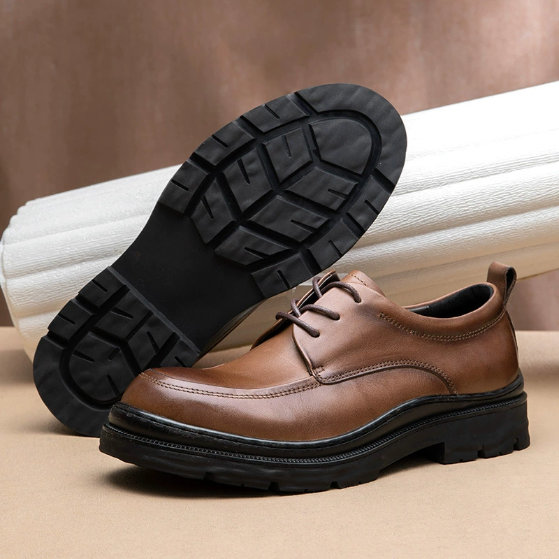 Мужская обувь Весенняя осень мода бизнес кожаная обувь мужская кожаная мягкая шнуровка на работе
