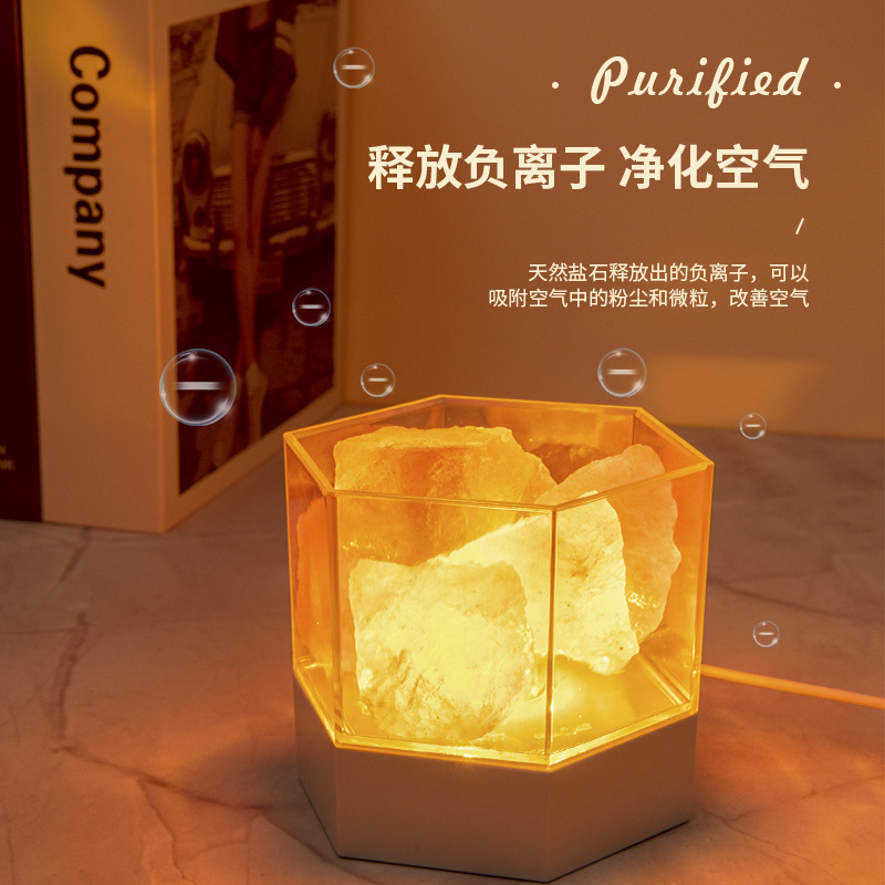 Lámpara de piedra de sal transfronteriza dormitorio de las niñas luz de noche Internet celebridad cabecera lámpara repelente de mosquitos atmósfera Regalo de Cumpleaños creativo traje de aromaterapia