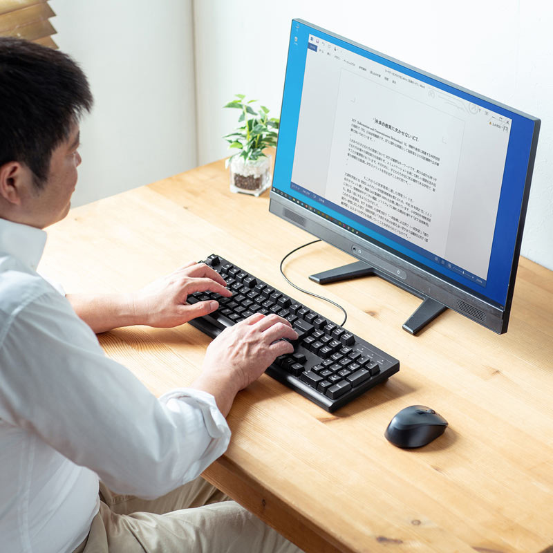 Japanese Sanwa Wired Keyboard for Laptops, Desktops, Office, Business, Home, and Gaming Use