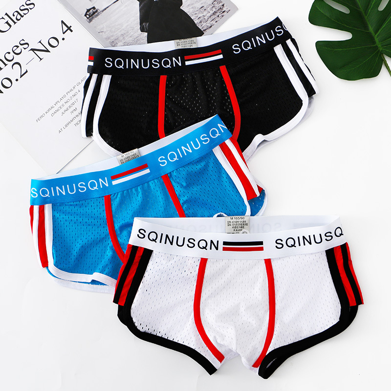Skinusqn/Lion Chino Ice Silk Nylon Mesh Men's Underwear Korean Style Summer Breathable Comfortable Four Corner Pants