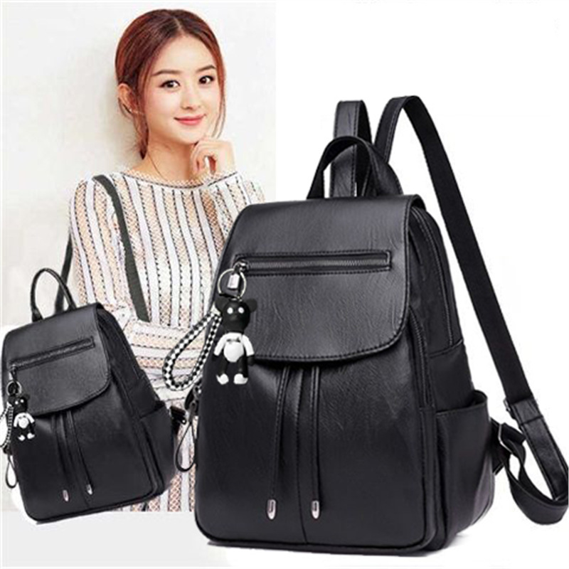 双肩包女包书包百搭pu皮大容量休闲背包可代贴标签工厂一件代发