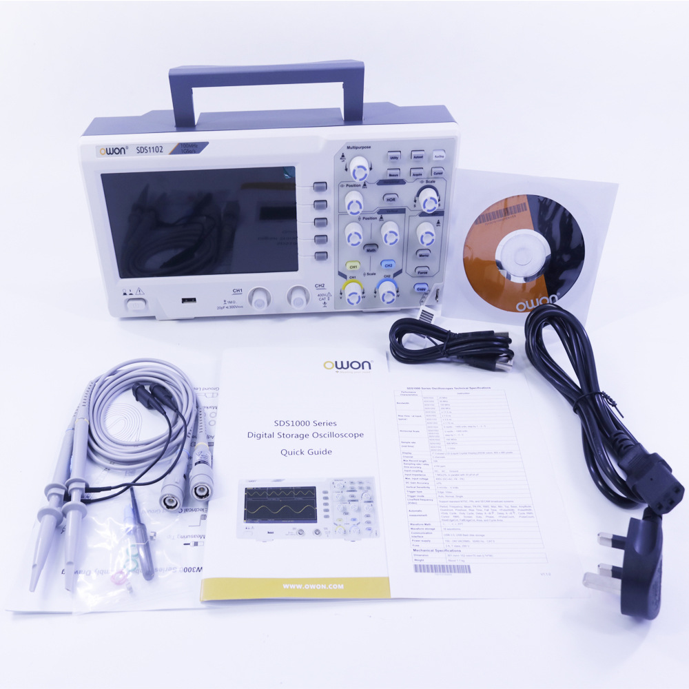 OWON SDS1102数字示波器2通道100MHz带宽1GS/s采样率