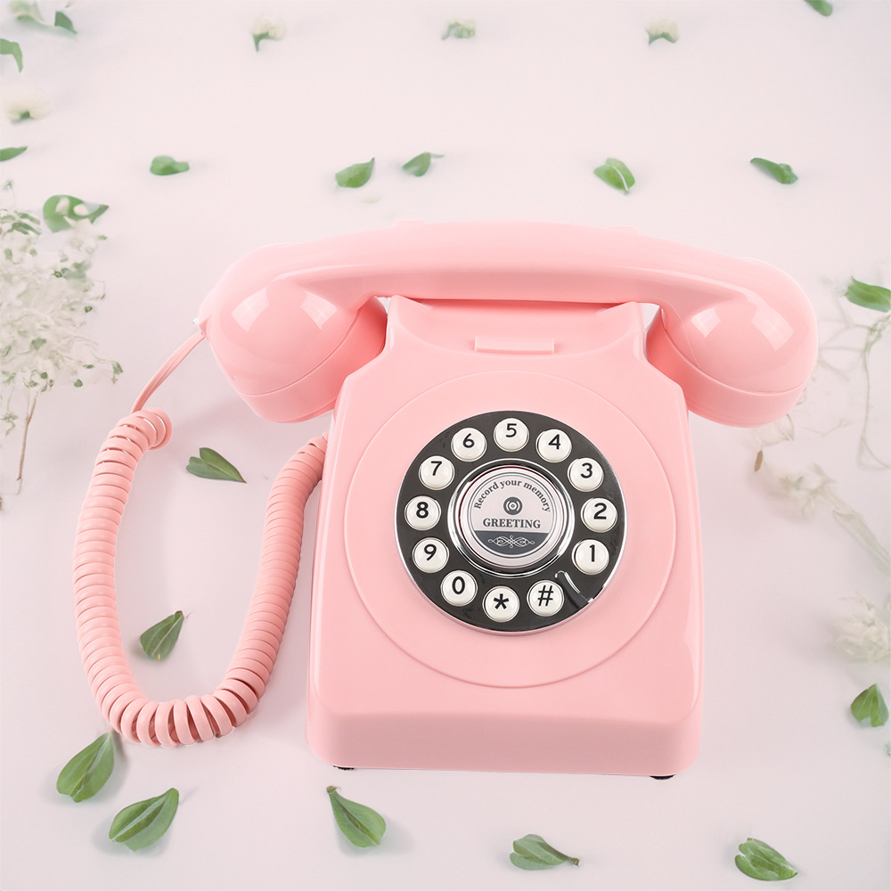 Teléfono retro con grabación de audio, teléfono para mensajes en bodas y fiestas, grabadora de mensajes para teléfono fijo, teléfono doméstico al por mayor, estilo antiguo