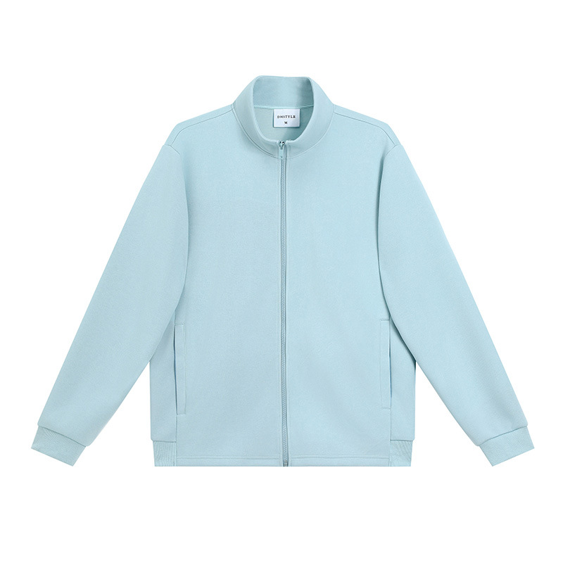 380g pesado algodón retro otoño invierno equipo de color sólido cremallera cardigan chaqueta de cuello de trabajo chaqueta personalizada ropa de clase