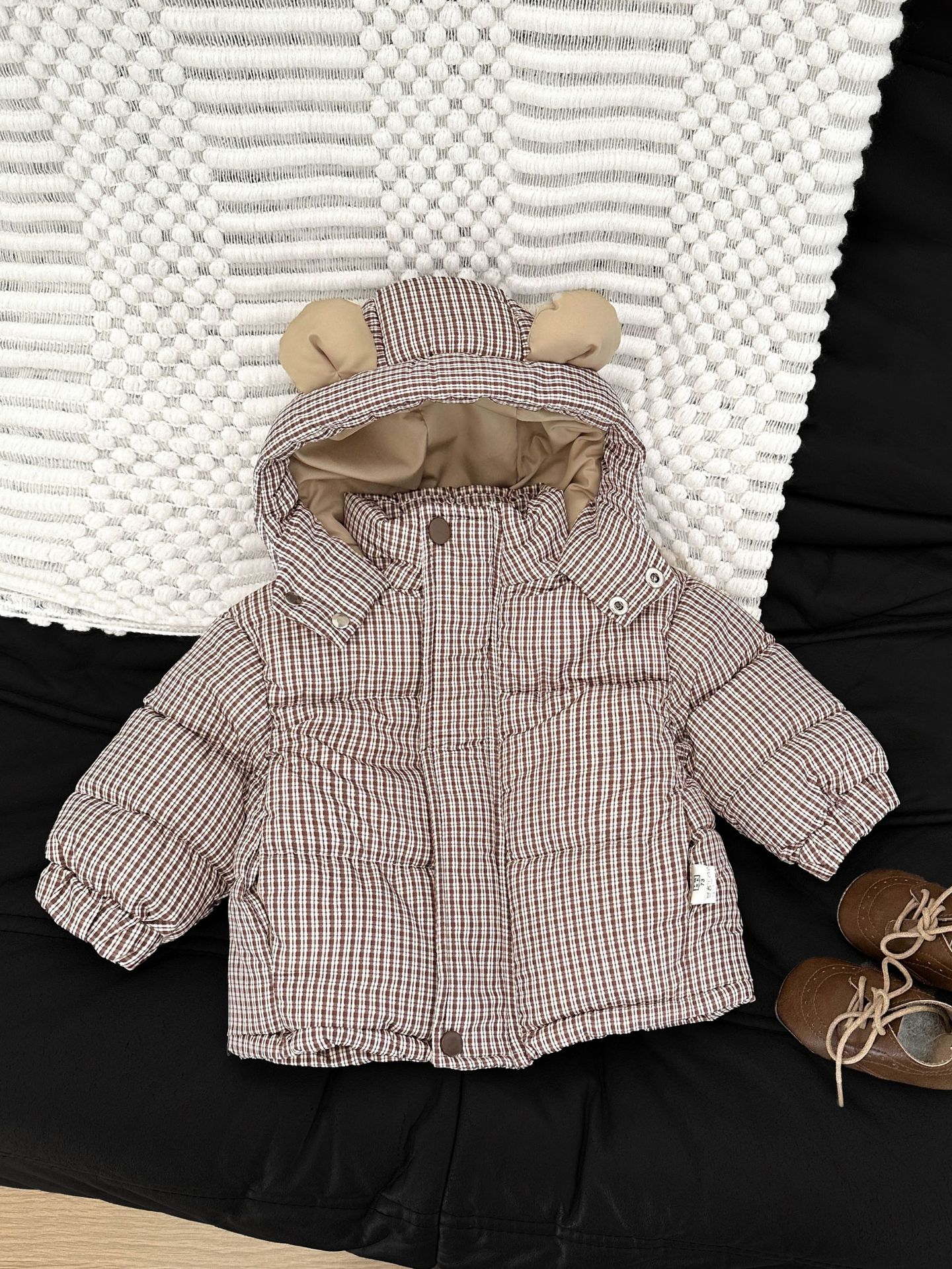 Bebés cool invierno abrigo de algodón de pluma bebé coreano lindo chaqueta de algodón con capuzas de algodón engrosado