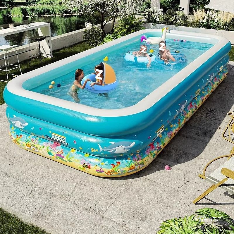 Piscina infláble para niños domésticos, piscina de juego para adultos, gran patio rural al aire libre, bañera plegable de bebé