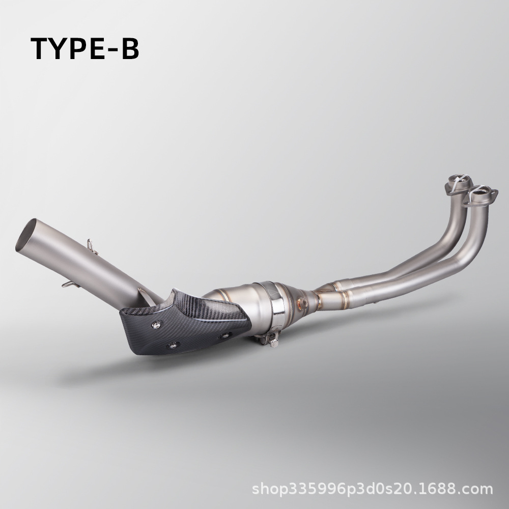 Motorcycle Exhaust Modification T-Max560 Stainless Steel Front Section with Carbon Fiber Anti-Scalding Cover + K198 Carbon Fiber Tail Section