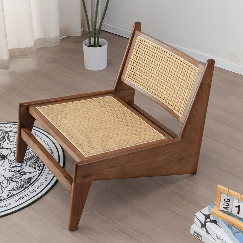 中古籐製シングルソファ、怠惰なリクライニングチェア、わびさび風バルコニーレジャー、オリジナル無垢材チャンディーガルカンガルーチェア|undefined