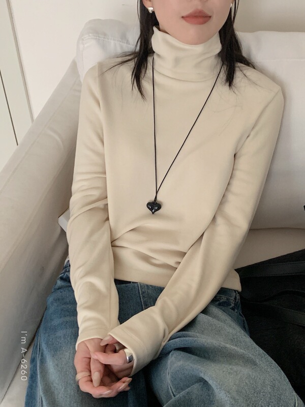 Australian Velvet Pile Collar Warm Skin Clothing for Women in Autumn and Winter, Warm, Soft and Skin-Friendly Pure Color Double-Sided Australian Velvet Long-Sleeved High-Neck Bottoming Shirt Australian Velvet Pile Collar Warm Skin Clothing for Women in Autumn and Winter, Warm, Soft and Skin-Friendly Pure Color Double-Sided Australian Velvet Long-Sleeved High-Neck Bottoming Shirt