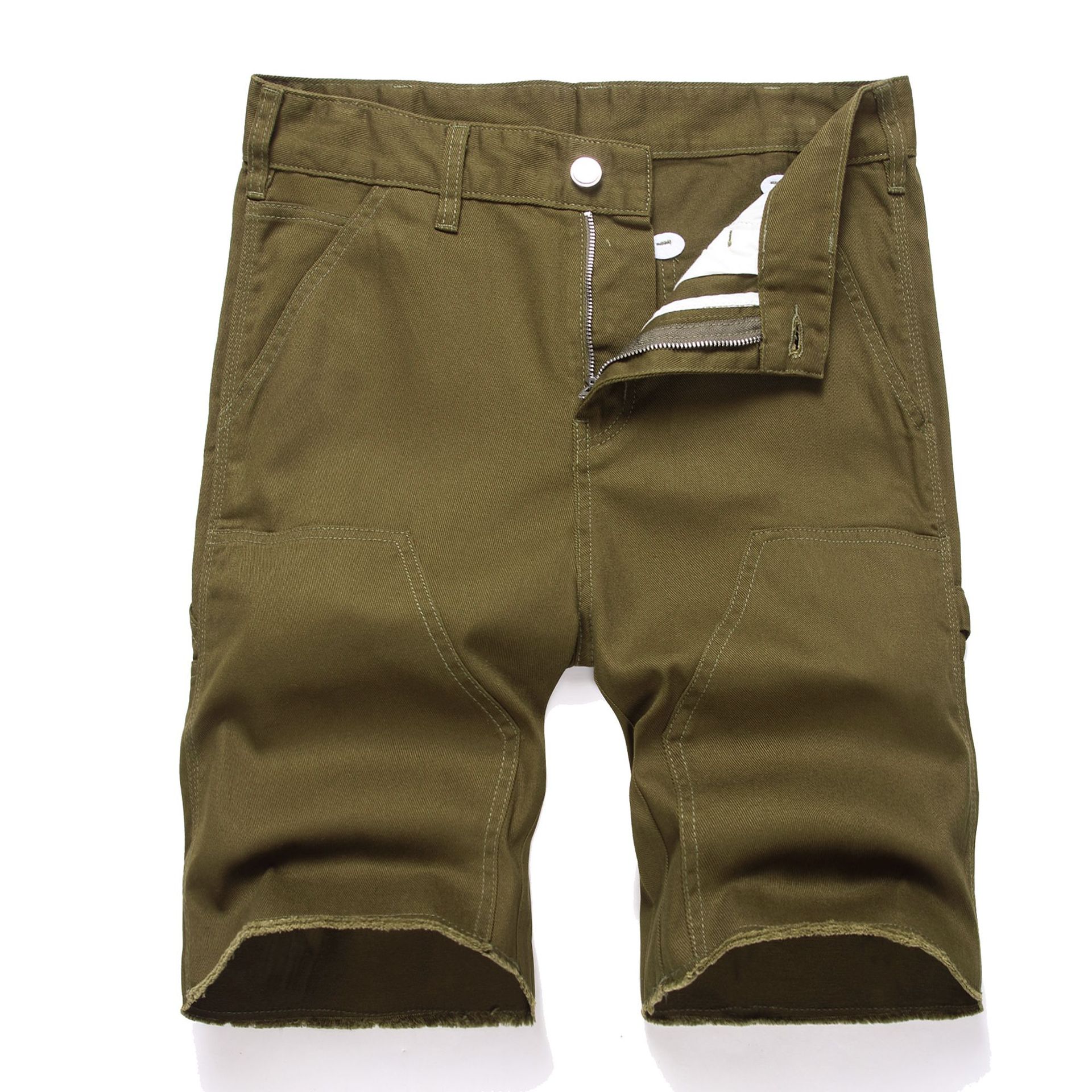 Short en jean homme coupe droite décontracté et polyvalent_voghion.com