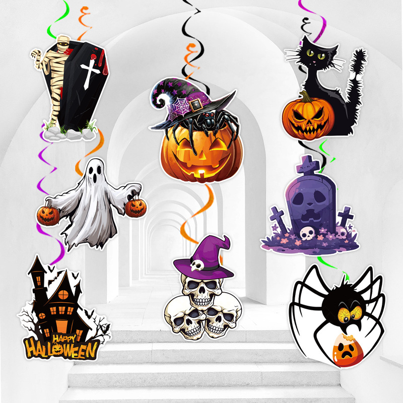 新しいハロウィンパーティースパイラルペンダントハロウィンゴーストフェスティバルスパイラルペンダントペンダントシーンレイアウト|undefined