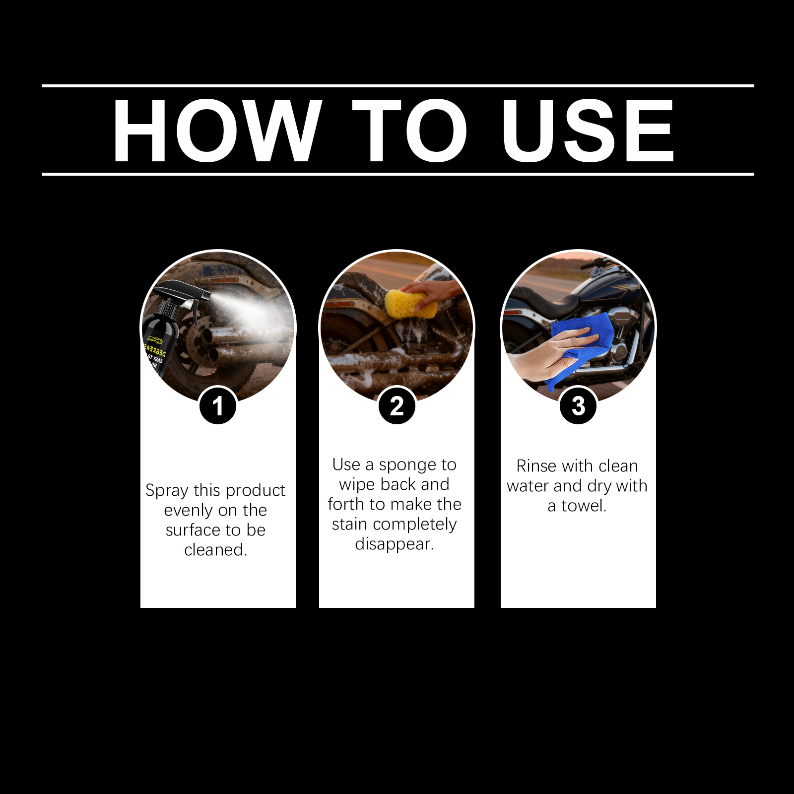 Rayhong Car Wash Liquid, Motorcycle Cleaning Tire Stain Removal, Maintenance and Daily Care Cleaner