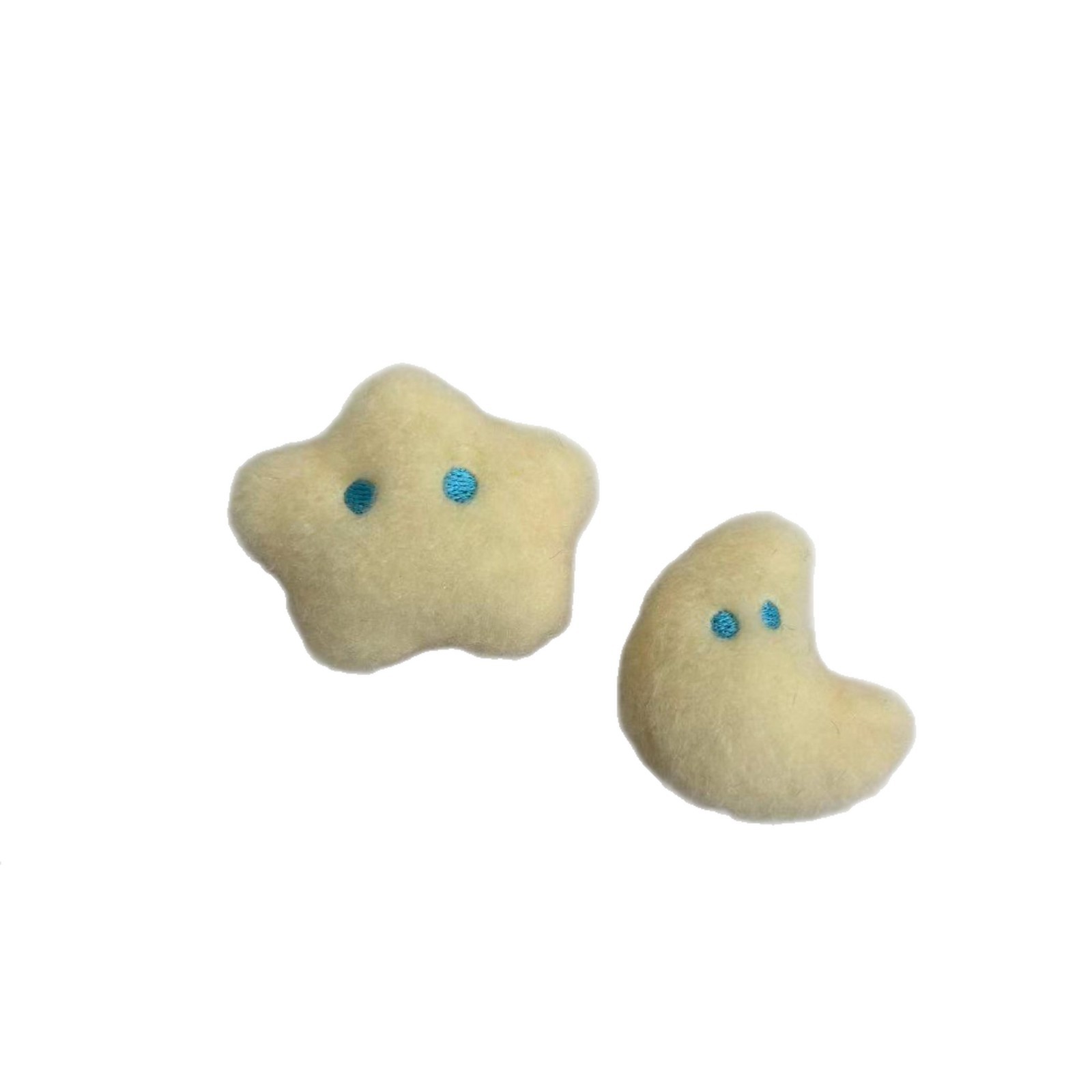 Cute Cream Yellow Plush Star Moon Brooch Soft Adorable Girl Autumn Winter Sweet Shoe Hat Clothing Accessories Pin Badge_voghion.com