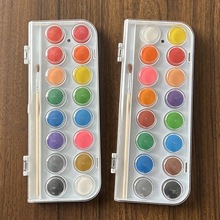 厂家直销16色固体水粉水彩颜料 粉饼套装固体水彩批发