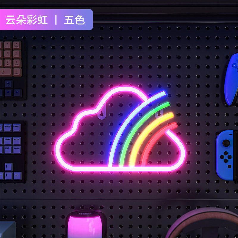 Tablero de la cueva, luz ambiental, decoración de la sala de deportes electrónicos, luz de neón LED, modelado de celebridades de Internet, decoración creativa de la pared, accesorios de gancho