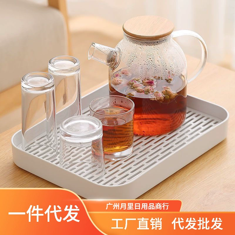 Утолщенный поднос Двухслойная стойка для чашек Бытовая сливная стойка для чайных чашек Стеллаж для хранения чашек Чаша палочки для еды Глубокая стойка для чайных тарелок