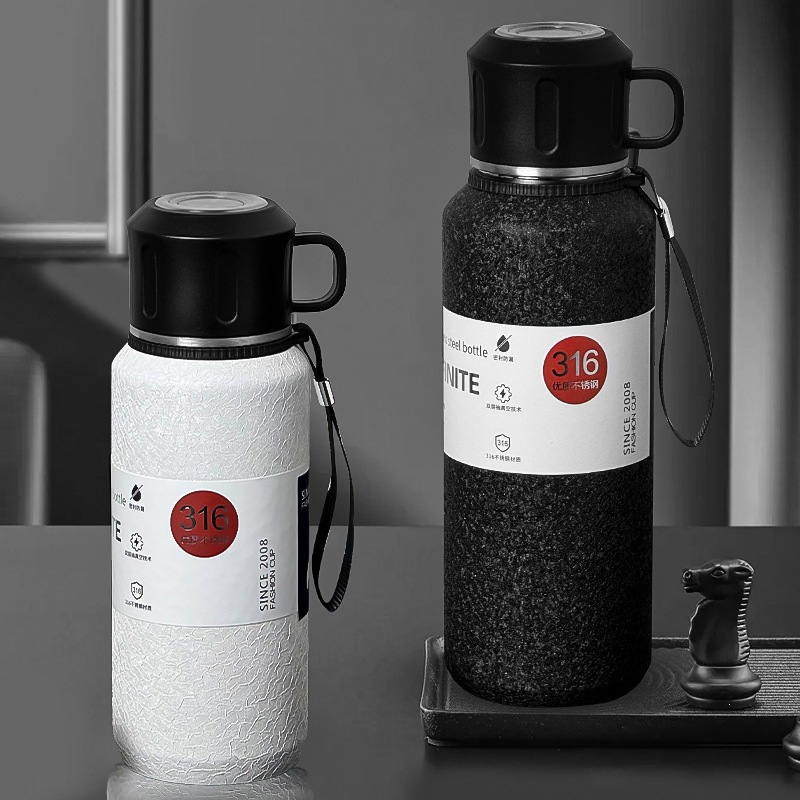 Taza de aislamiento de acero de alta capacidad de grado alimenticio de acero inoxidable para hombres taza de separación de té al aire libre agua portátil