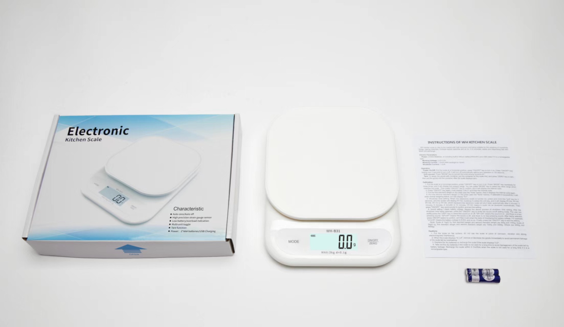 2024 nueva báscula de cocina báscula electrónica recargable 7kg/1g báscula de cocina electrónica panel impermeable