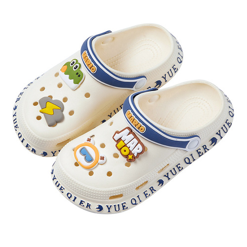Happy Mary Parent-child Croc Shoes Boys Summer Non-Slip Children's Slippers Girls Indoor Cartoon Baotou Beach Shoes