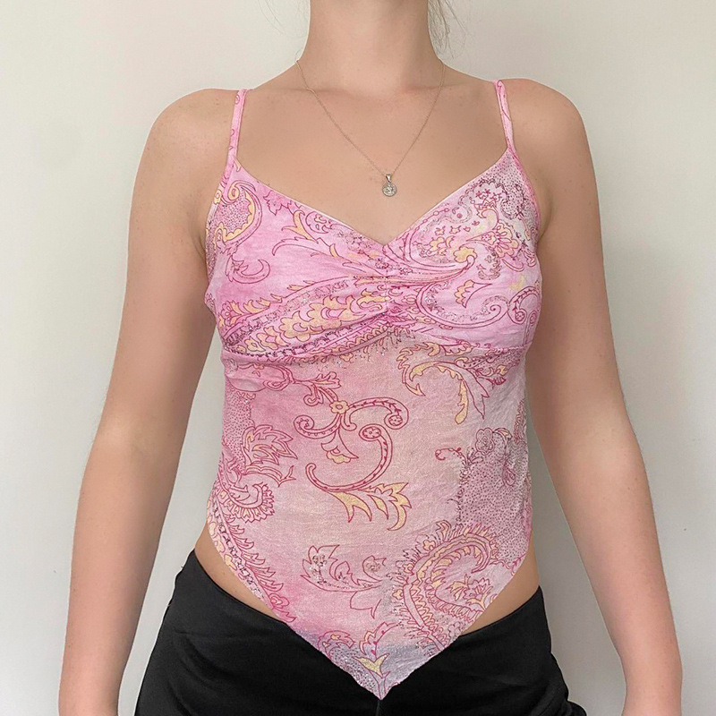 Women's American-style Retro V-neck Thin Top