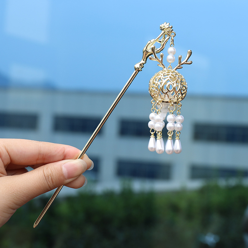 Luminous Hairpin Ancient Palace Lantern Hairpin Step Shake Headwear Luminous Hairpin Lantern Hairpin Luminous Headwear